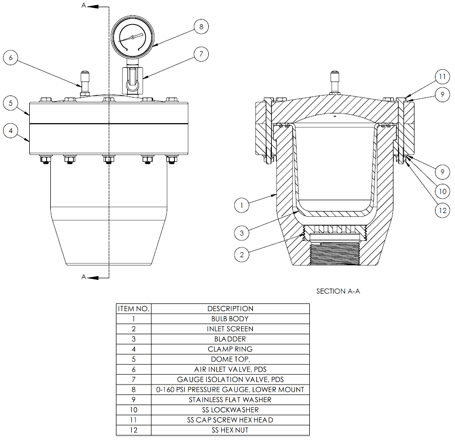 pulsation dampener diagram